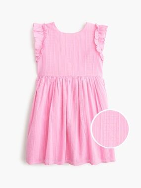 J. Crew Crewcuts Pink Girls' ruffle-sleeve bow-back dress Size 2